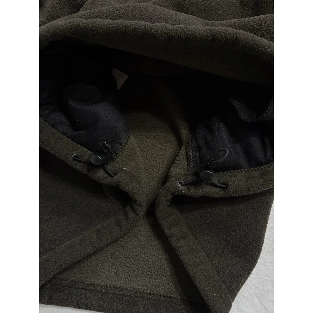 Vintage Eddie Bauer Mens L Fleece Pullover Quarter Zip Olive Outdoor Jacket - Picture 4 of 6